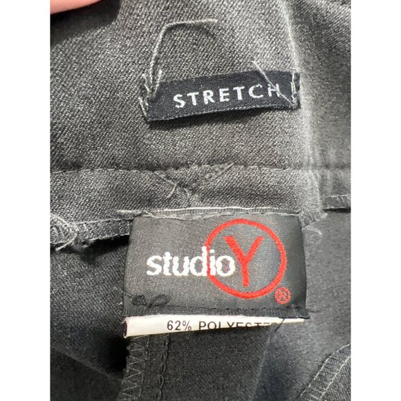 Y2K Studio Y Stretch Flat Front Dress Pants Size 9/10 Charcoal Gray Career Work - Picture 3 of 6